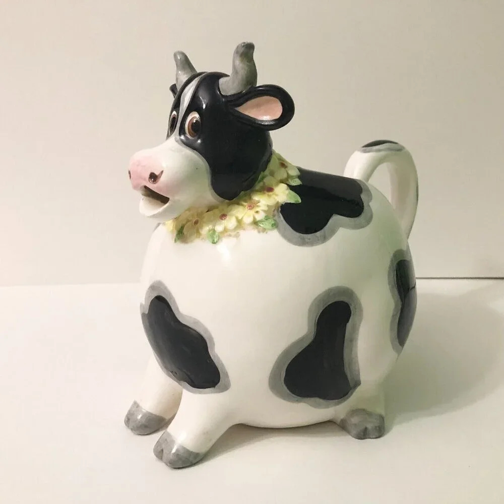Vintage Cow Milk Jug Ceramic Collectible 2 Quart Omnibus  Japan